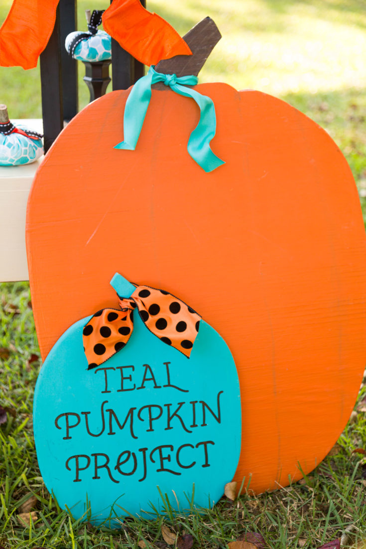 Dollar Store Teal Pumpkin Project Decorating Ideas - Olivia OHern