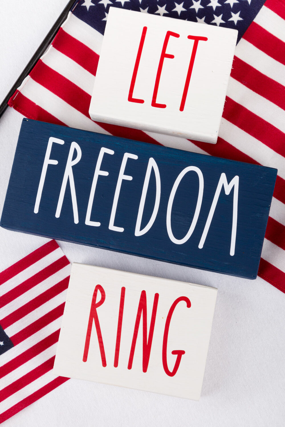 4th of July Wood Block Signs