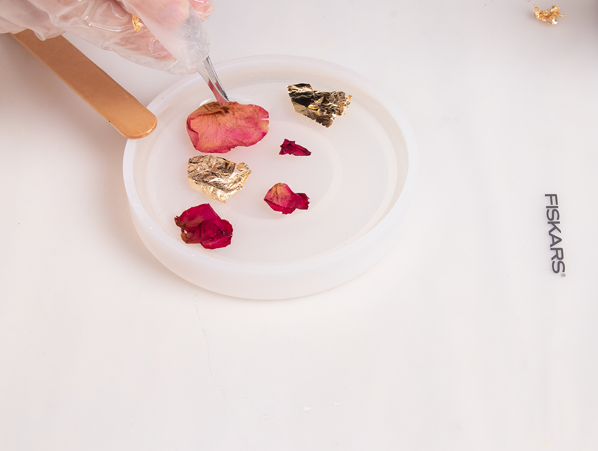 How to Make a Rose Gold Epoxy Resin Coaster | Olivia OHern