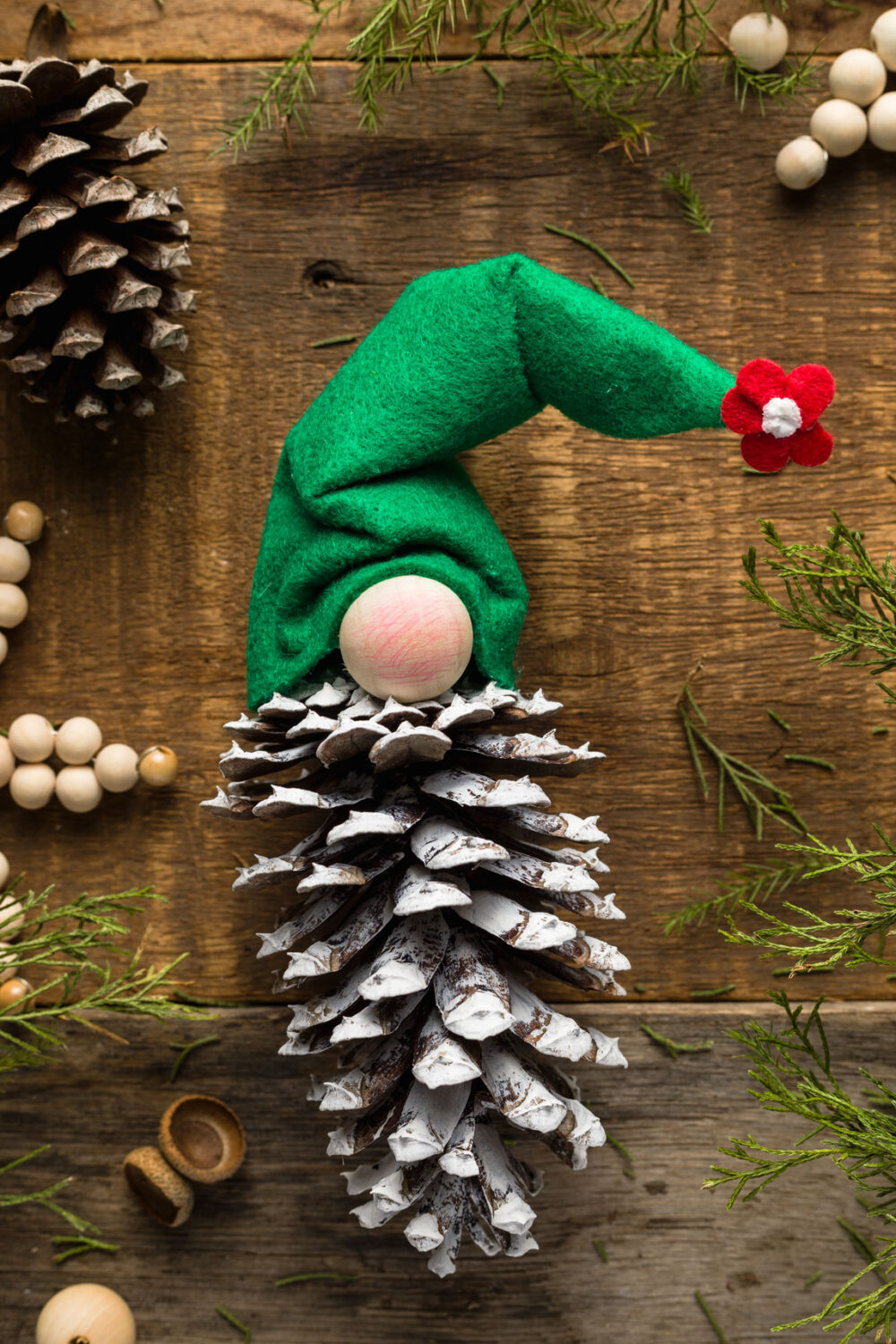 How to Make Easy Christmas Pinecone Gnome Ornaments Olivia OHern